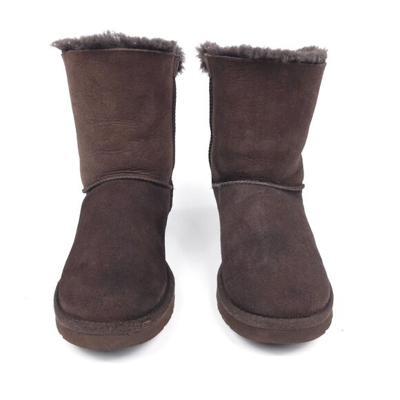 UGG Australia Bailey Bow II Suede Winter Boots 6 Sherpa Chocolate Brown Y2k 90s - Picture 3 of 7